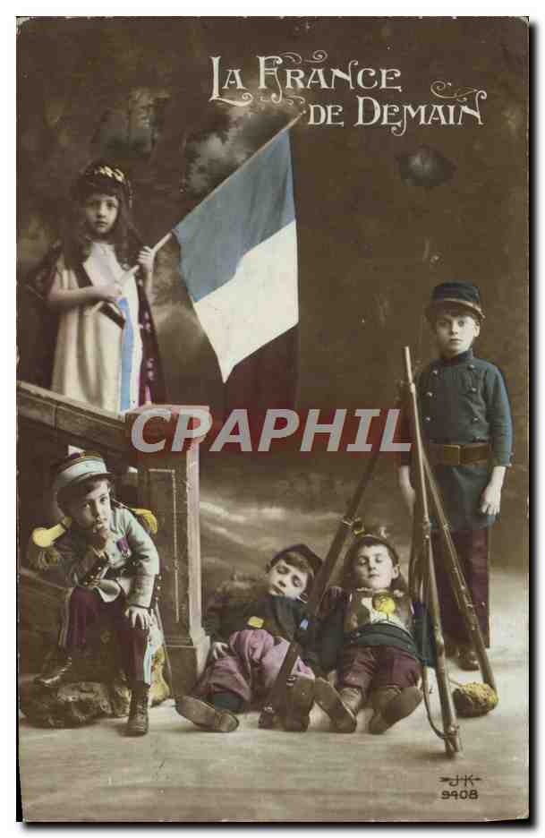CPA La France De Demain Enfants Militaria