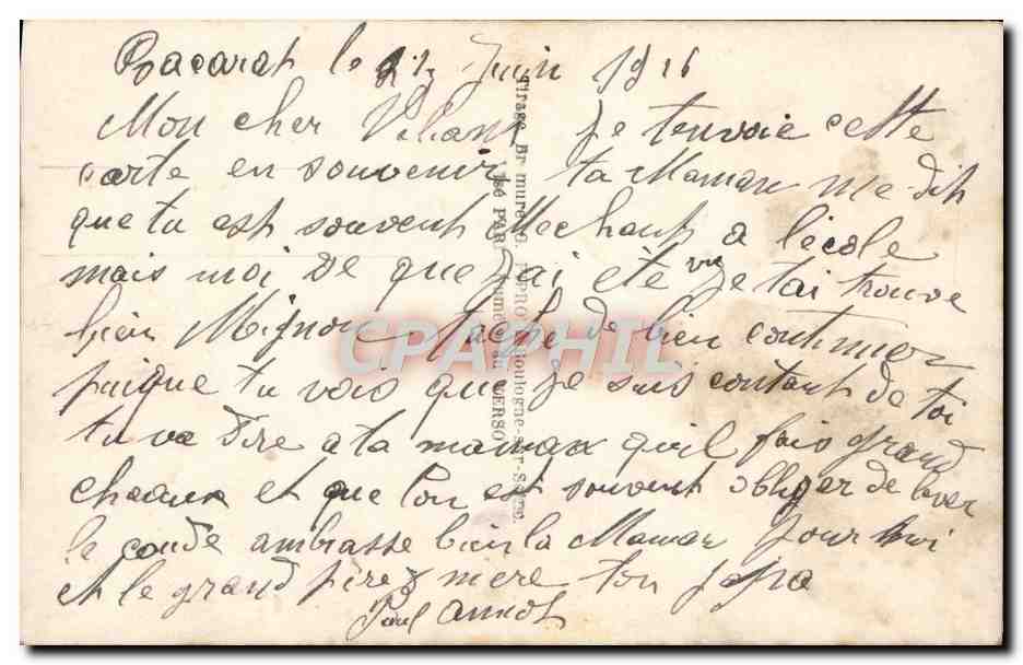 CPA Ma Gerbe Est Je Sais Modeste Present Militaria — Verso