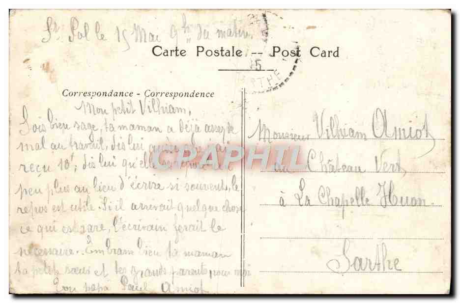 Anvers après le bombardement — Guerre 1914 — H B — Verso