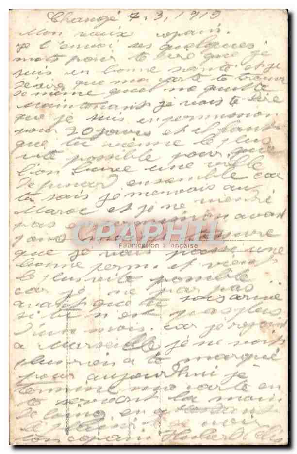 Amour et roses — scène romantique — carte postale française — Rückseite