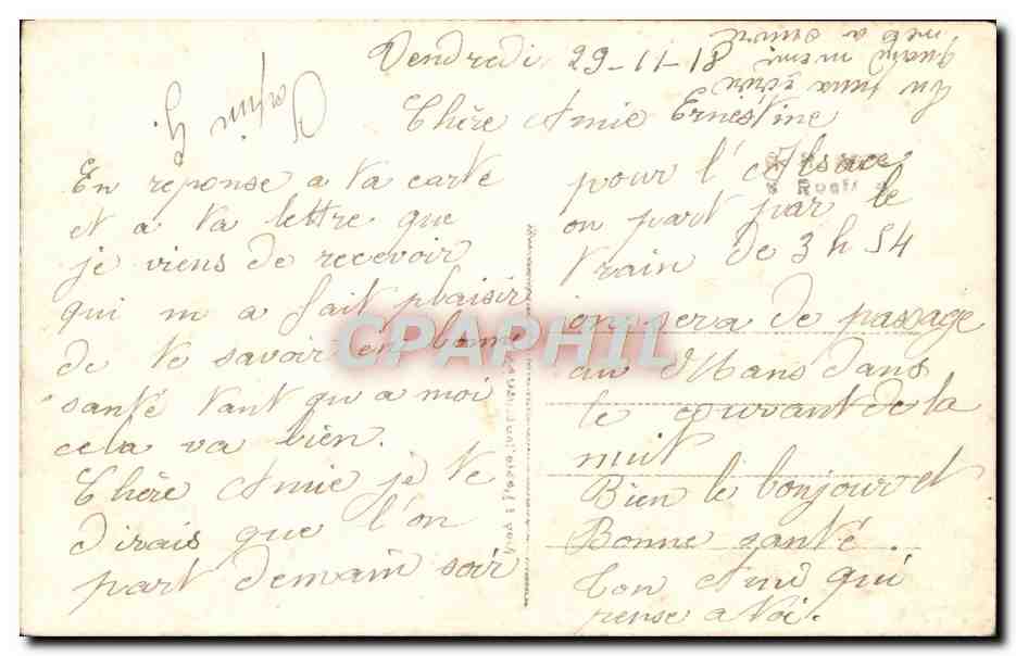 CPA J'ai Tant Pense A toi Militaria — Verso