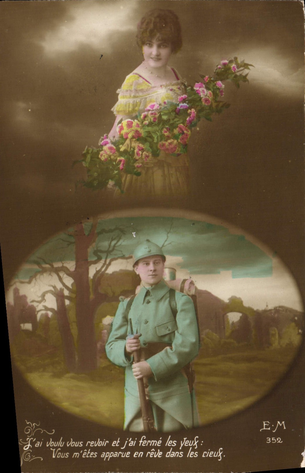 CPA J'ai Voulu Vous Revoir Et Jai Ferme Les yeux Militaria