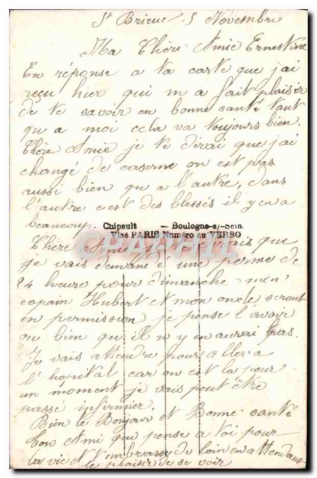 CPA J'ai Voulu Vous Revoir Et Jai Ferme Les yeux Militaria — Verso