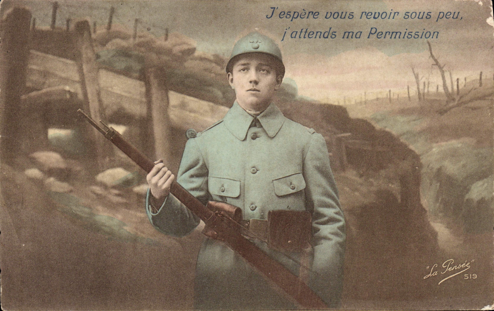 CPA J'espere Dous Revoir Sous Peu Militaria