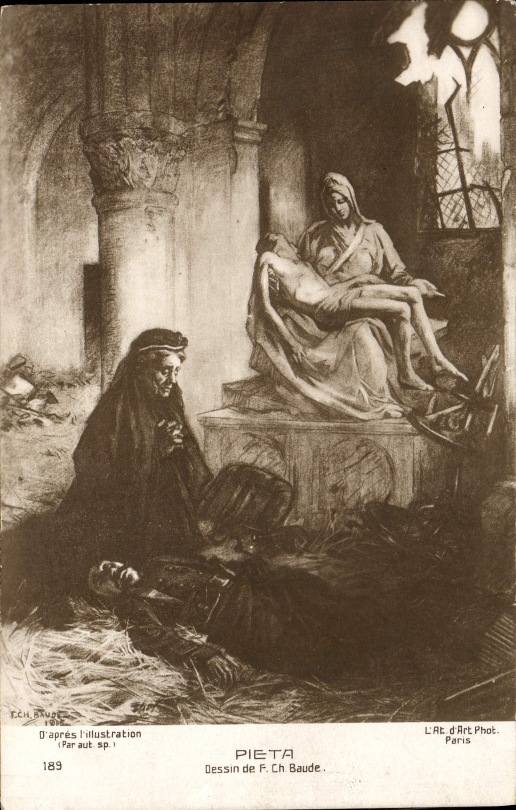 CPA Pieta Dessin De Ch Baude