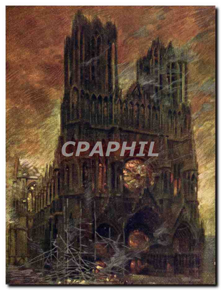Cathédrale Notre-Dame de Reims — vue nocturne — Chambre Syndicale de la Poste