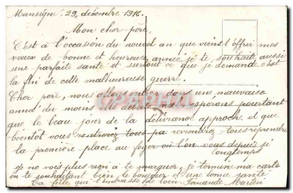 CPA Heureuse Annee Femme Gui — Rückseite