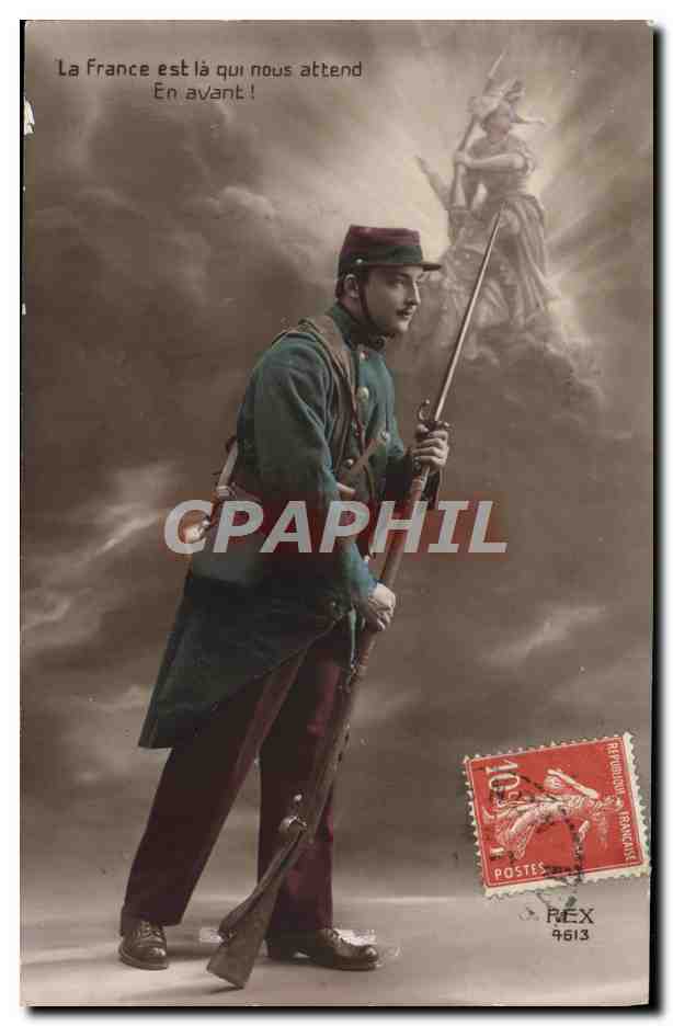 CPA La France Est La Qui Nous Attend Soldat Militaria 