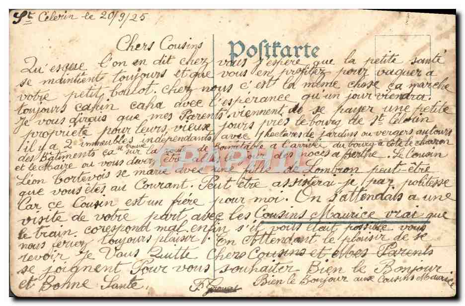 CPA Gruss Aus Bitsch — Rückseite