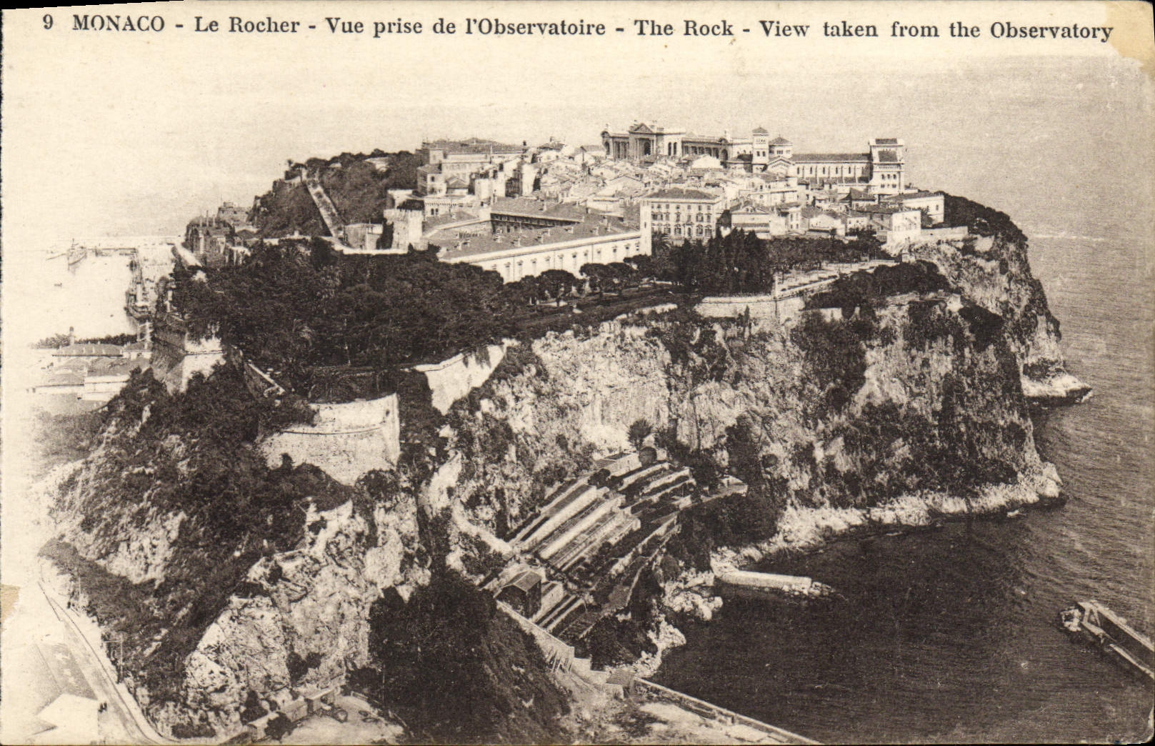 Monaco - Le Rocher - Vue prise de l'Observatoire - éditeur C. Alanciano des Arts Photographiques, Strasbourg