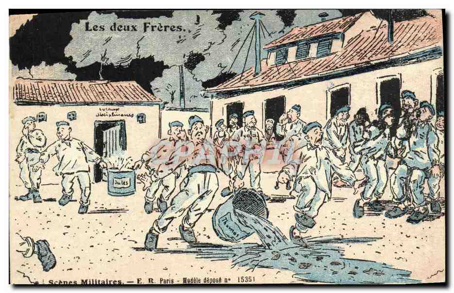 Les deux Frères — Scènes Militaires — E. R. Paris — Modèle déposé n° 15351