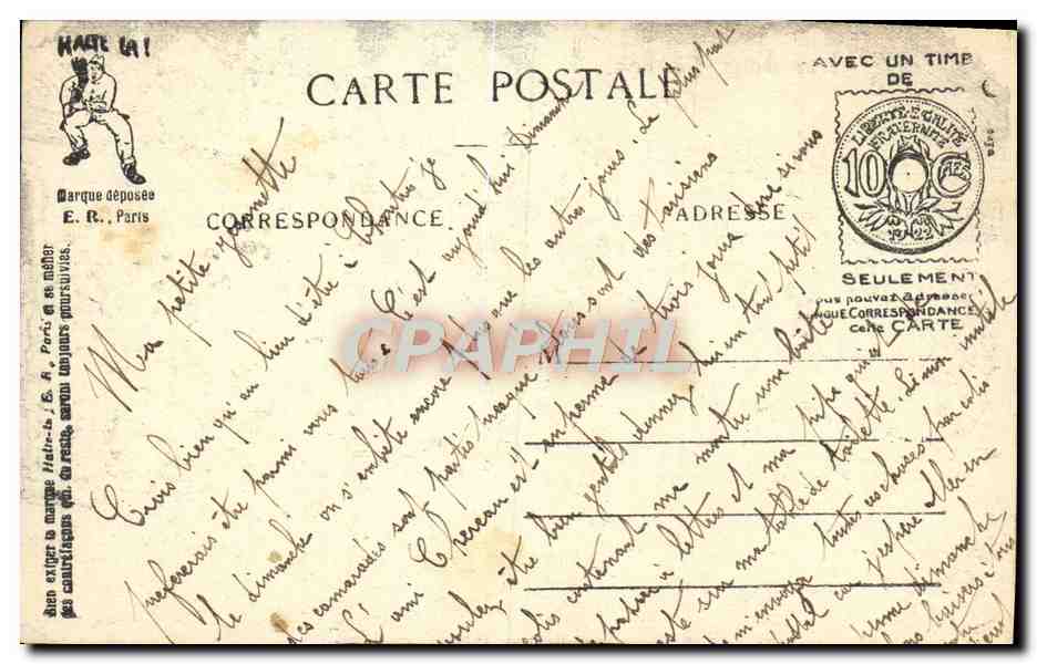 Les deux Frères — Scènes Militaires — E. R. Paris — Modèle déposé n° 15351 — Reverso