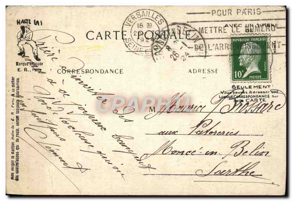 CPA Les hommes de la calsse 1922 Militaria — Reverso