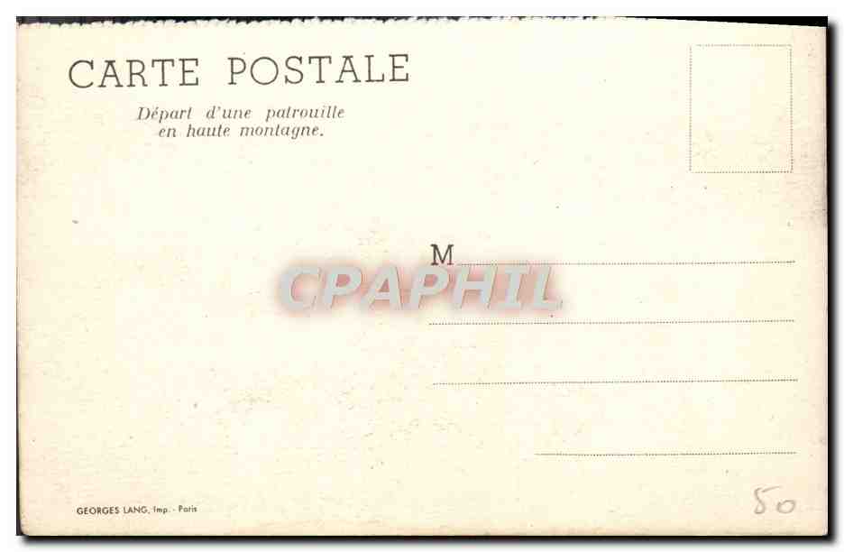 CPM Depart d'une patrouille en haute montagne — Rückseite
