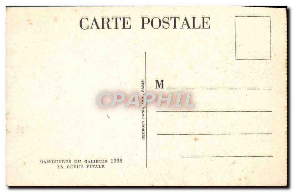 CPM Manoeuvres Du Galibier 1937 La Revue Finale Militaria  — Rückseite