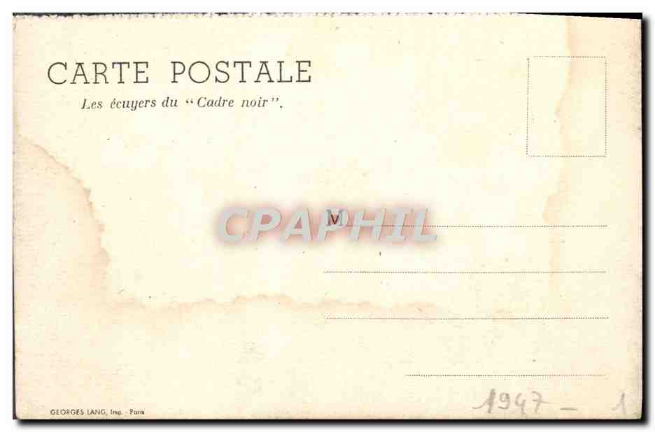 CPA Les Ecuyers Du Cadre Noir Cheval Hippisme  — Rückseite