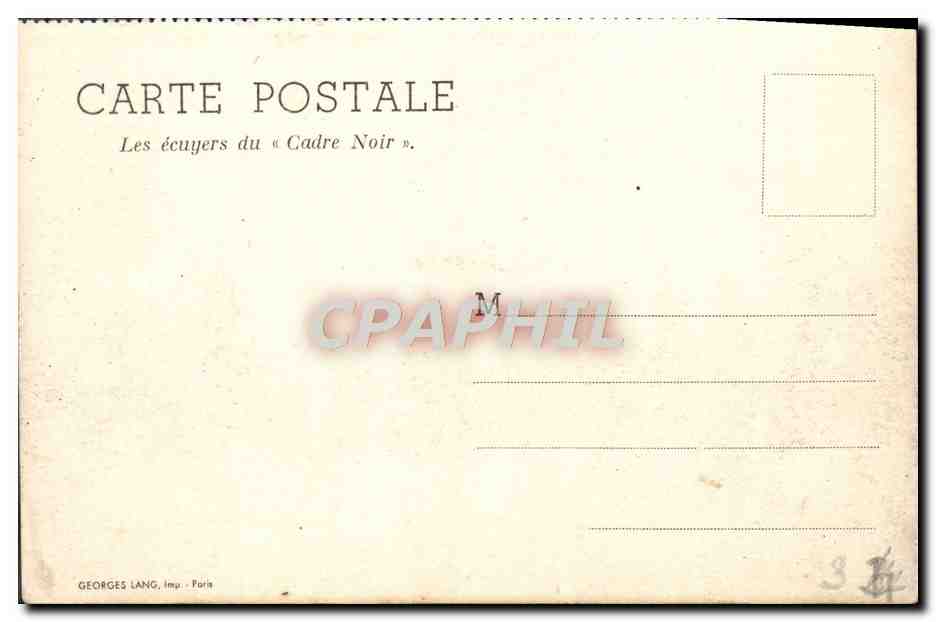 CPA Les Ecuyers Du Cadre Noir Cheval Hippisme  — Rückseite