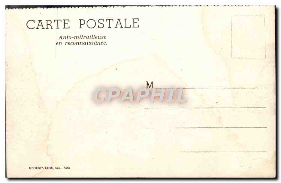CPA Auto Mitrailleuse En Reconnaissance Tank Militaria — Rückseite
