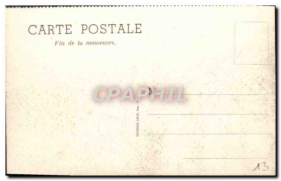 CPA Fin De Le Manoeuvre Cycle Velo Cyclisme Militaria — Rückseite