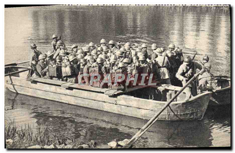 CPA Passage De Riviere Sur Portiere Militaria