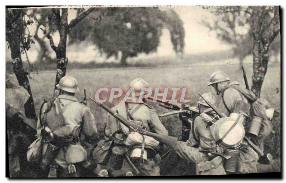 CPA Mitrailleuse En Batterie Militaria