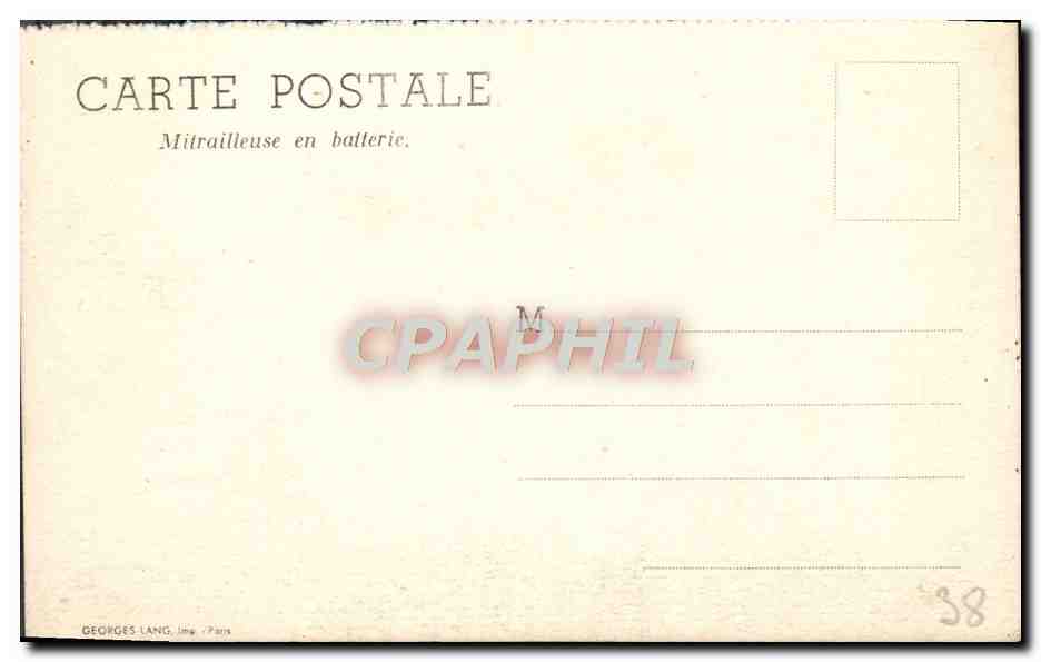 CPA Mitrailleuse En Batterie Militaria — Rückseite