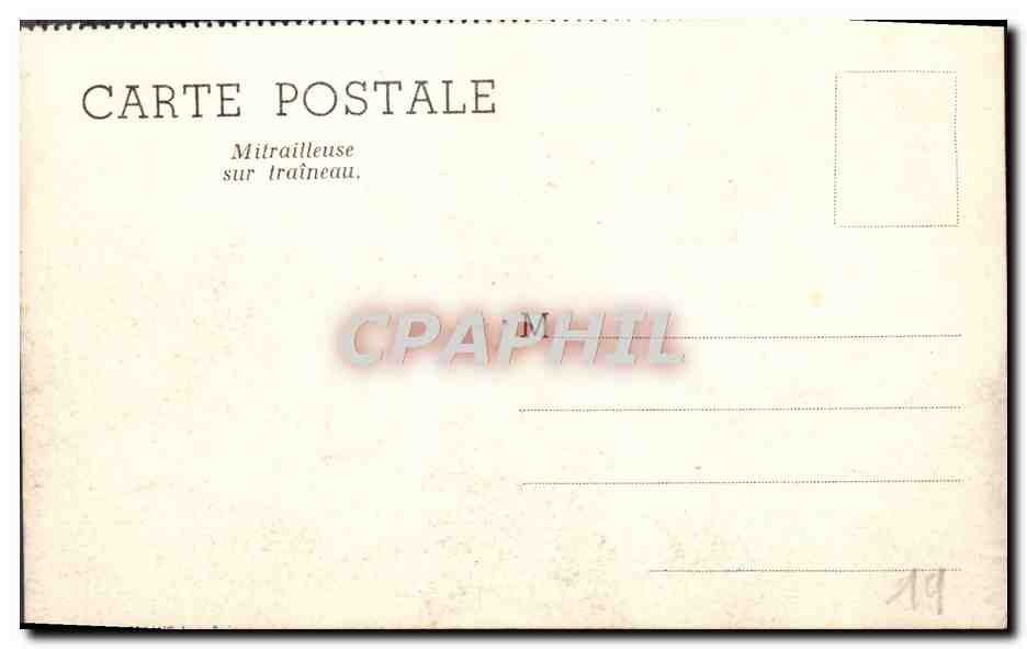 CPA Mitrailleuse Sur Traineau Militaria Ski — Rückseite