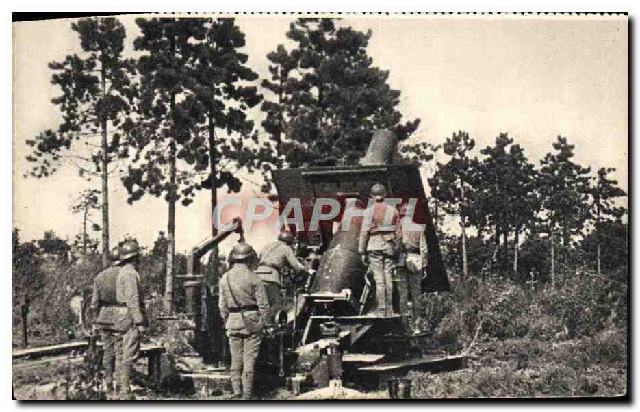 CPA Mortier De 280 Pret A Tirer Militaria