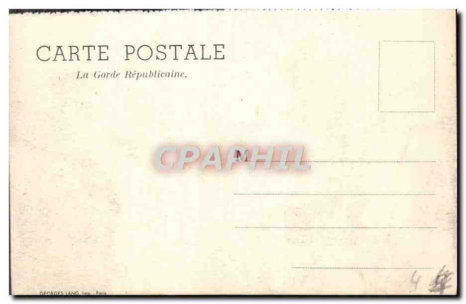 CPA La Garde Republicaine Militaria Cheval Hippisme — Rückseite