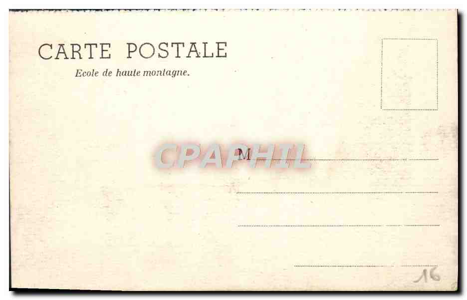 CPA Ecole De Haute Montagne Chasseurs alpins Militaria  — Rückseite