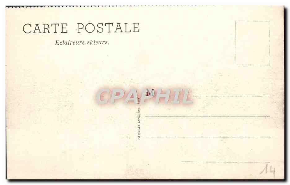 CPA Eclaireurs Skieurs Chasseurs alpins Militaria  — Rückseite