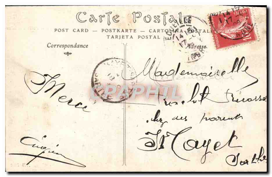 Grandes Manœuvres du Centre (1908) — Pièce de 75 mm en position de combat — Offerte par le Petit Parisien — Rückseite