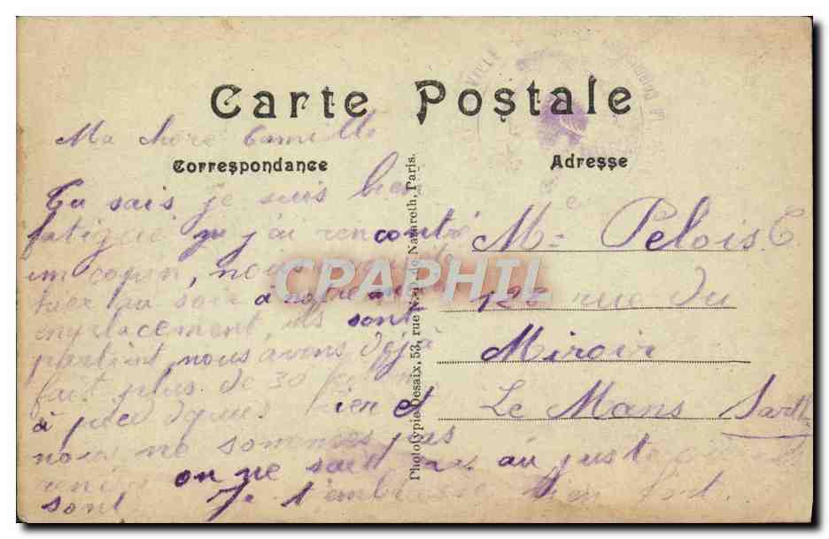 Portrait d'un homme — dans un cœur orné de fleurs — éditeur M. N°98 — Rückseite