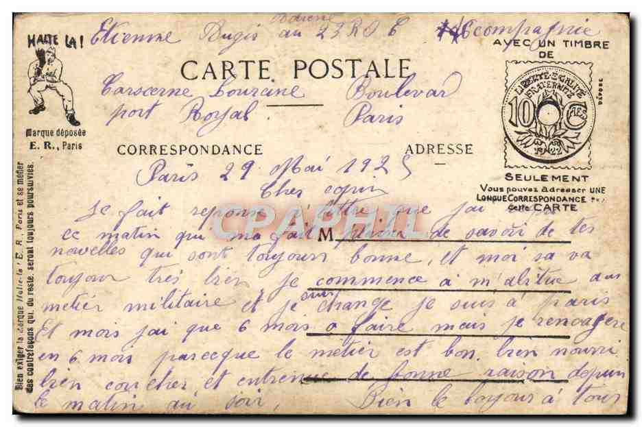 CPA La Nation Les distractions sportives Poisson Militaria  — Verso
