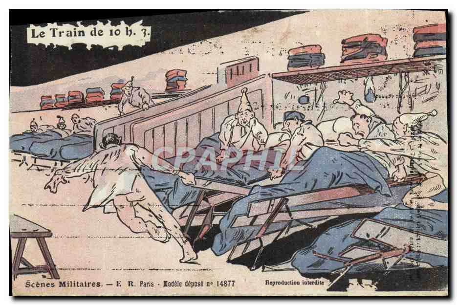 Cartolina d'epoca Il Treno delle 10 Scene militari Militaria