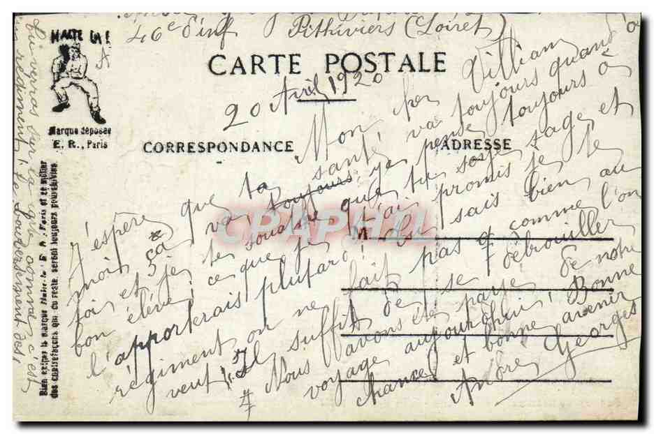 Cartolina d'epoca Il Treno delle 10 Scene militari Militaria — Verso