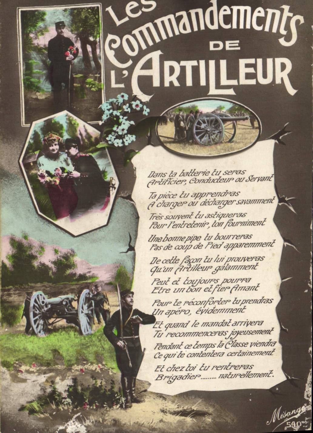 CPA Les Commandements de L'Artilleur Militaria 