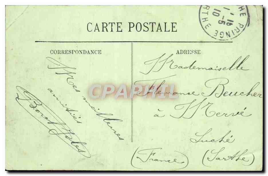 CPA Scenes Et Types La Clique Du 3eme Tirailleurs Militaria Tambour — Verso