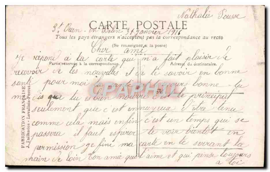 CPA Fantaisie Fleurs  — Verso