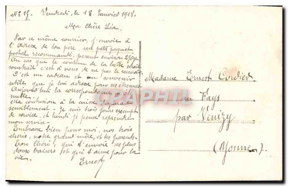 CPA Fantaisie Homme Soldat Militaria Le Langage De La Marguerite — Back