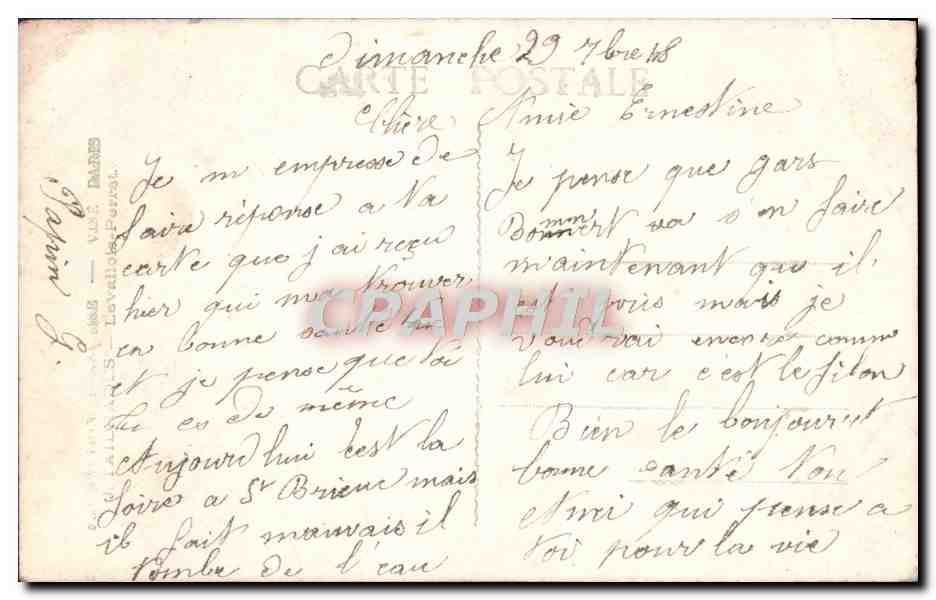 Tendresses d'un Artilleur — M. Boulanger, n° 355 — Reverso