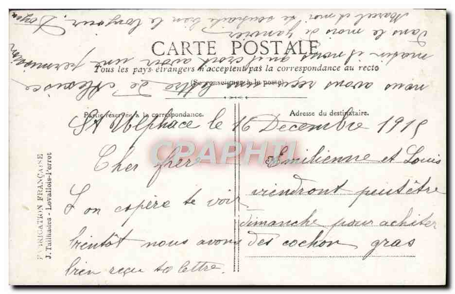 CPA Fantaisie Homme Soldat Ce Qu'Ils Chantent A la tienne Etienne — Rückseite