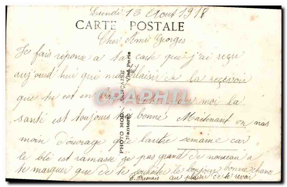 CPA Fantaisie Fleurs Rose Gage Du Coeur — Back