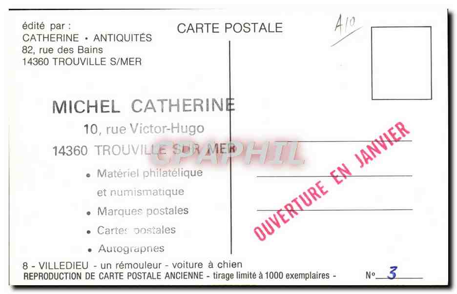 REPRO Villedieu Un Remouteur Voiture a chien  — Rückseite