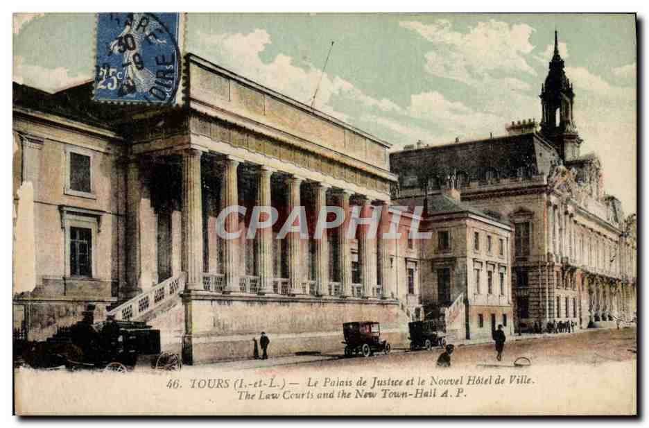 CPA Tours Le Palais De Justice Et Le Nouvel Hotel De Ville