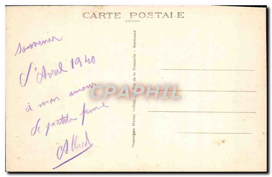 Bordeaux — Le Pont métallique sur la Garonne — M. D. — Verso