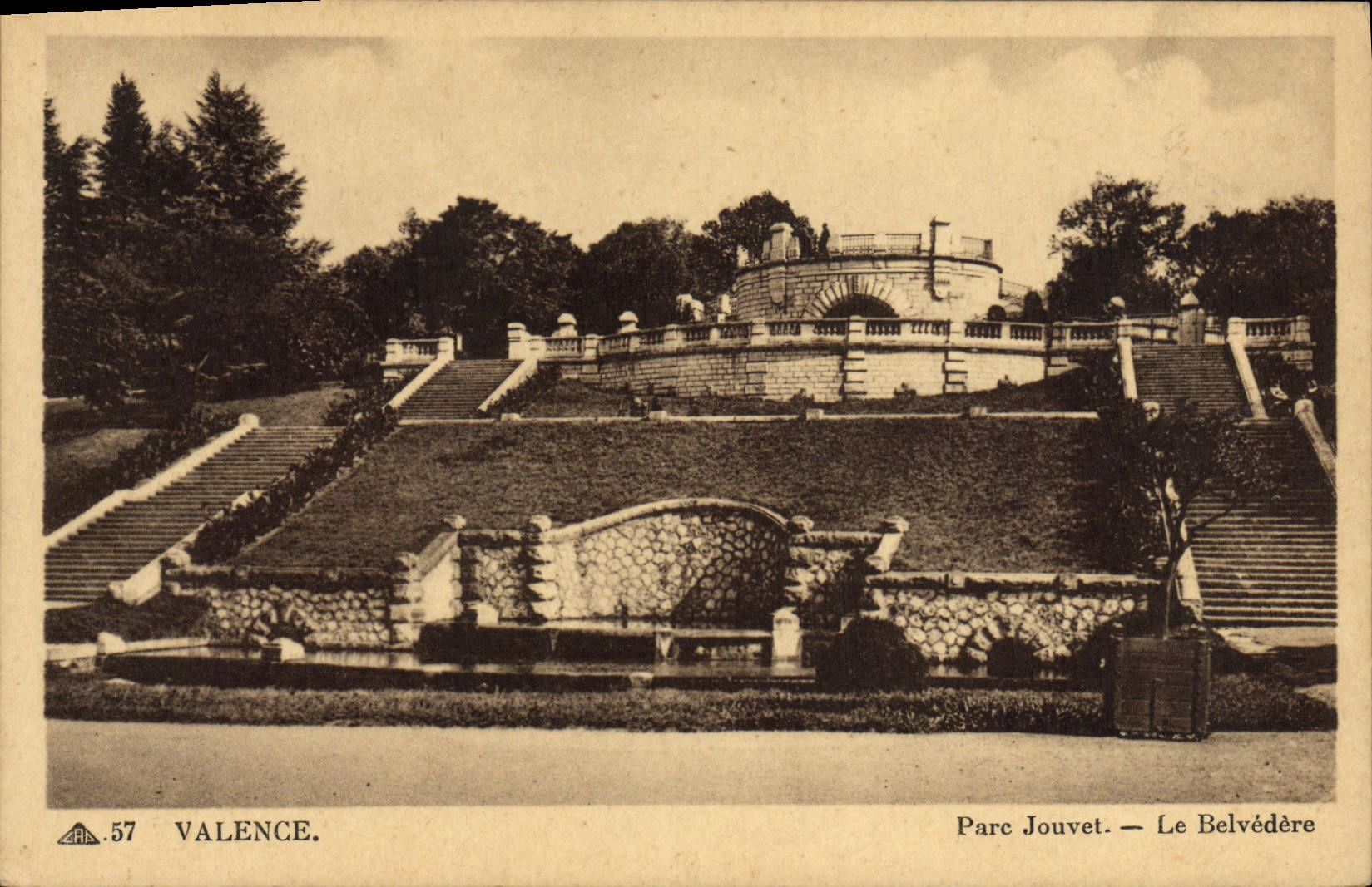 CPA Valence Parc Jouvet le Belvedere