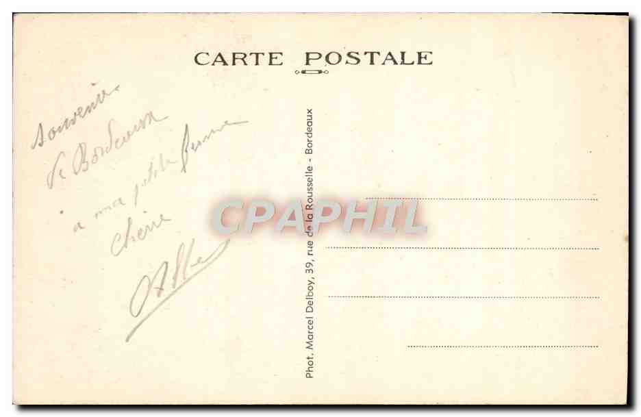 CPA Bordeaux Monument des Girondins — Verso