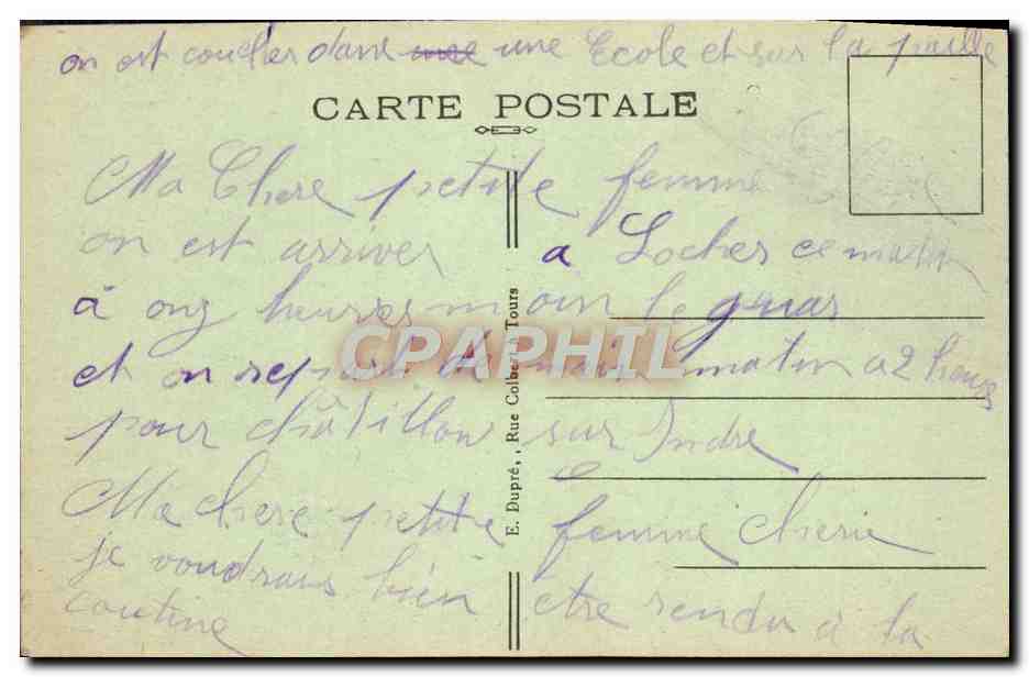 CPA Loches Le Chateau Royal et porte des Cordeliers — Rückseite