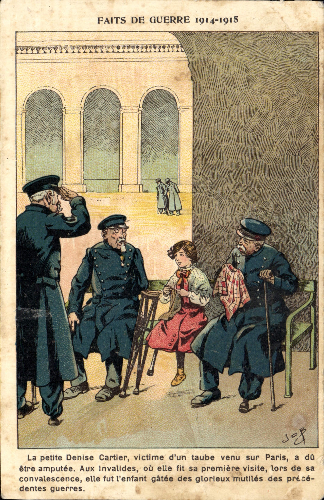 Denise Cartier — slachtoffer van een Duitse vliegtuigaanval in Parijs — OORLOGSFEITEN 1914-1915